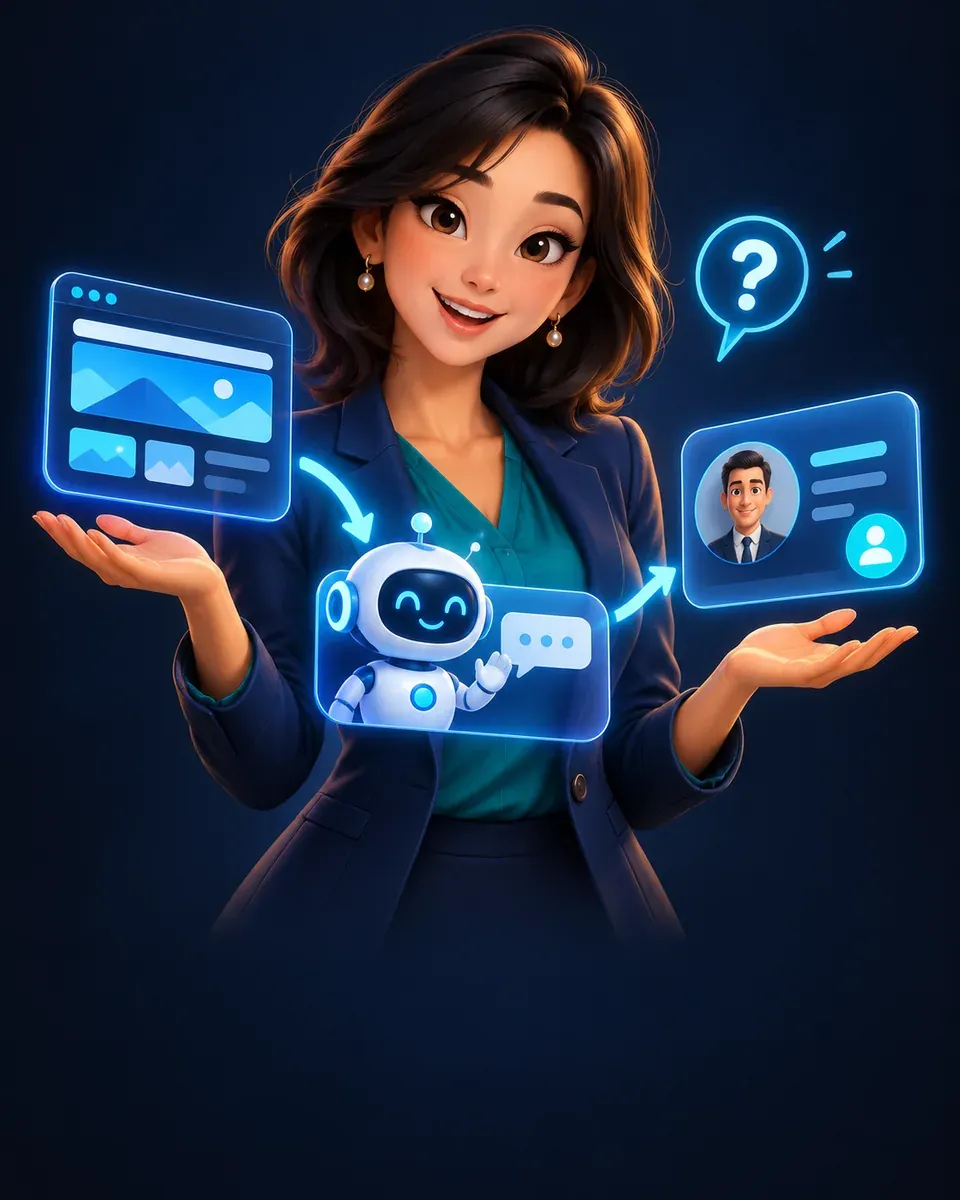 An RM Systems illustration of website development, AI and CRM